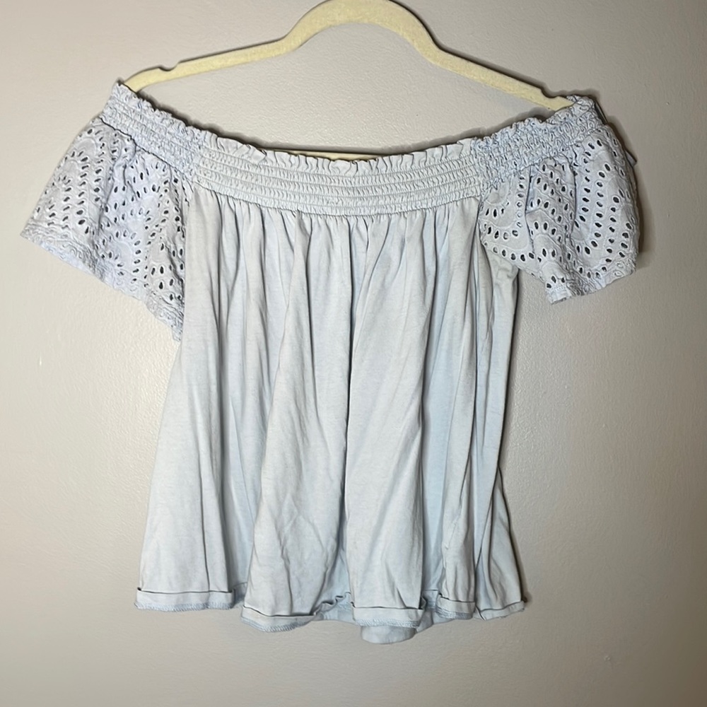 Slightly cropped off the shoulder top
